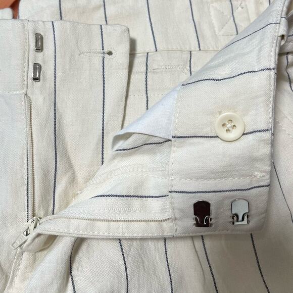 Banana Republic Linen Blend Stripe Bermuda Shorts Size 10 White Coastal Nautical - Picture 7 of 9